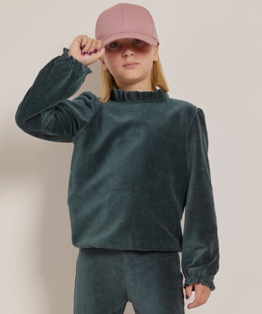 rib velvet top