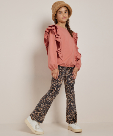 ruche top met elastische boorden