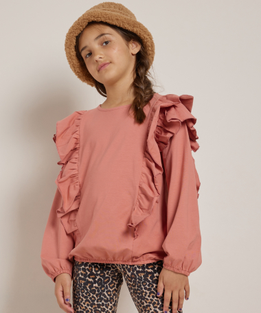 ruche top met elastische boorden