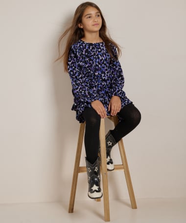 ruche top met all-over print