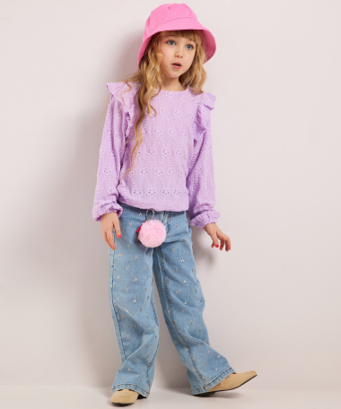 top met bloemenstructuur