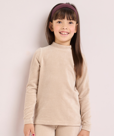 velvet top met hoge hals