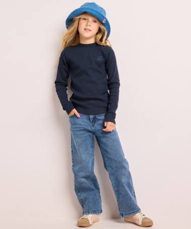 rib top met borstprint