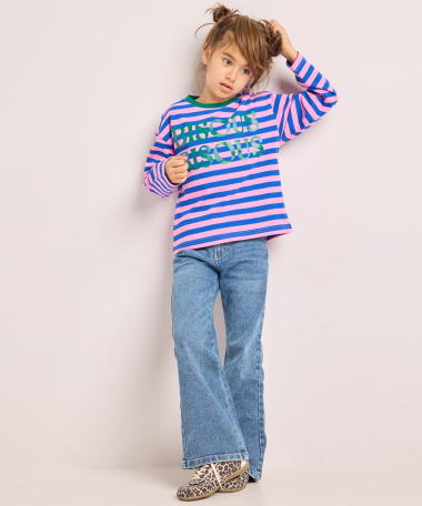 top met strepen en print
