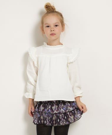 witte blouse mousseline