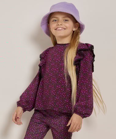 blouse met schouderruches