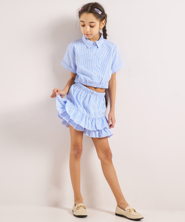 korte gestreepte blouse glitter