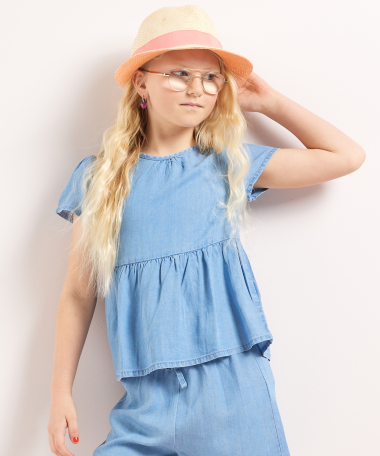 tencel top met ruffle