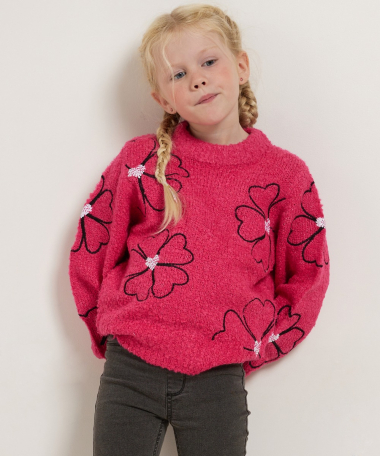 boucle trui met bloemendessin