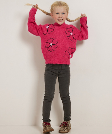 boucle trui met bloemendessin