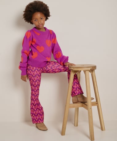 jacquard trui met hartjes