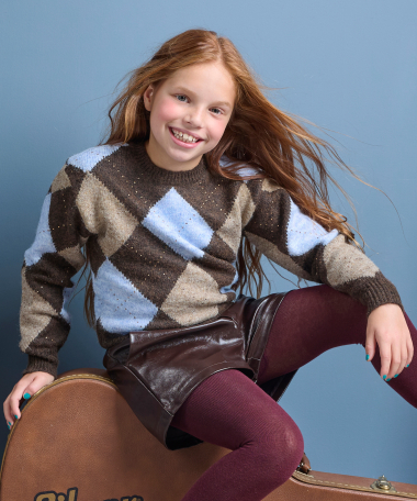 pullover met argyle print