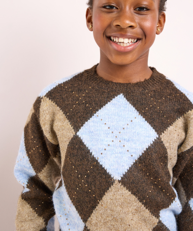 pullover met argyle print