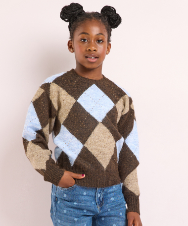 pullover met argyle print