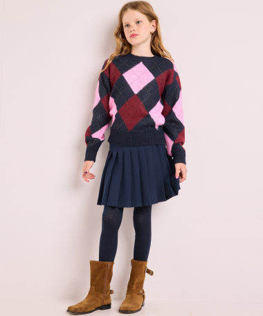 pullover met argyle print