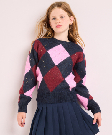 pullover met argyle print
