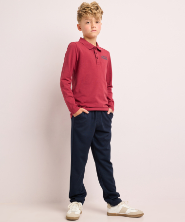 top met polokraag en borstprint