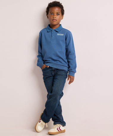 top met polokraag en print
