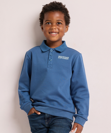 top met polokraag en print