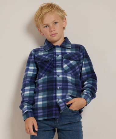 fleece overshirt met knopen