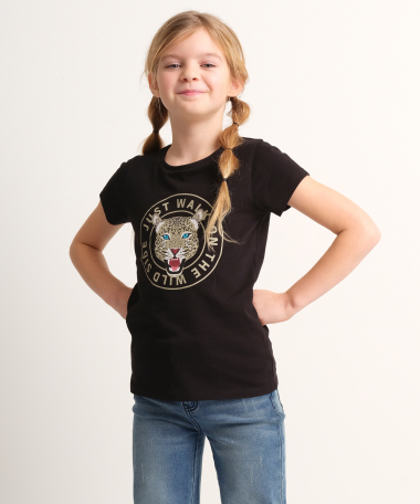t-shirt ronde panterprint