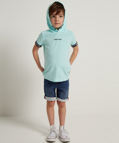stoer t-shirt met capuchon