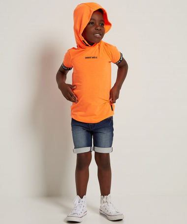 stoer t-shirt met capuchon