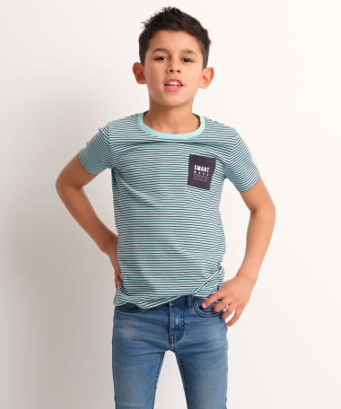gestreept t-shirt borstzakje