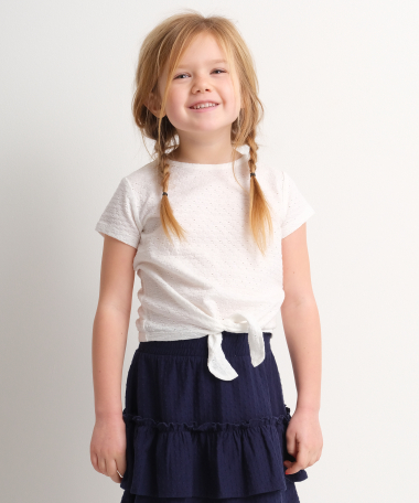 ajour t-shirt met knoop