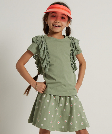 t-shirt met ruche broderie