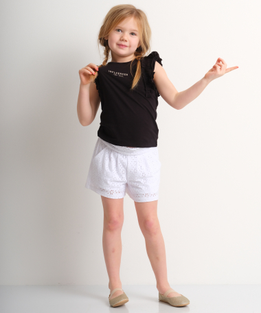 t-shirt met ruche kapmouw