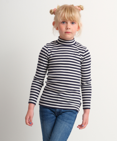 Ribgebreide top met gestreept dessin