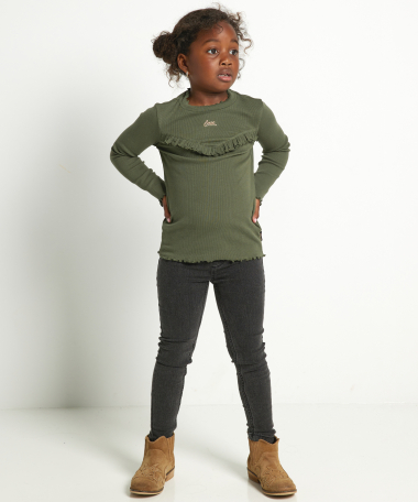 rib ruche top uni