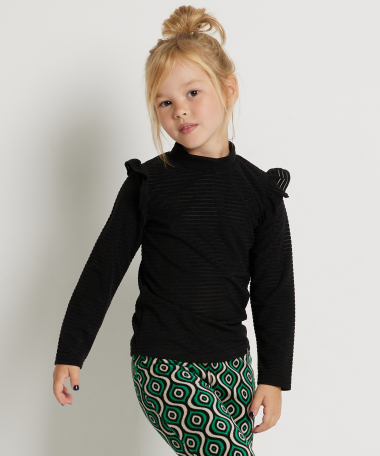ribvelvet ruche top
