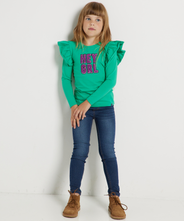 ruche top met fancy opdruk