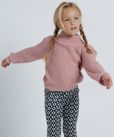 glitter trui met hoge kraag