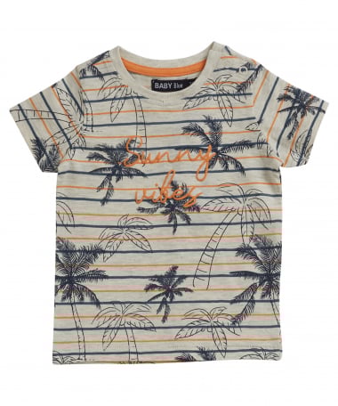 gestreept t-shirt palmboomprint