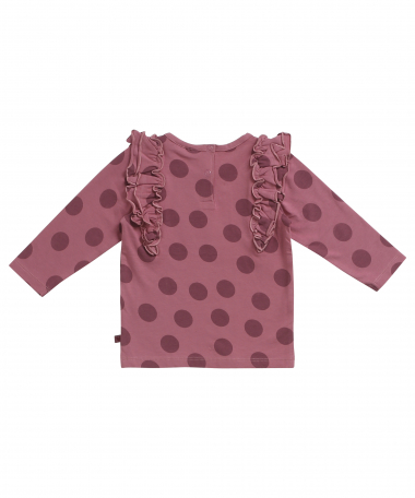 polkadot top ruche
