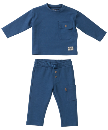 sweat twill top met borstzak
