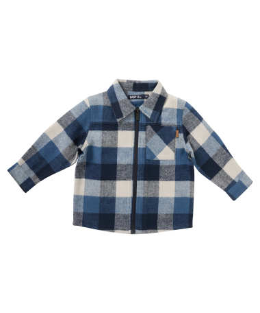 geblokt overshirt met rits