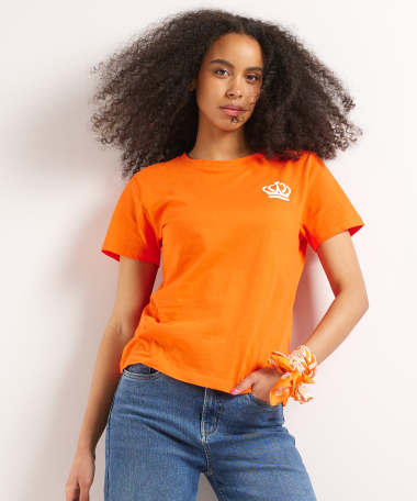 oranje t-shirt met kroon