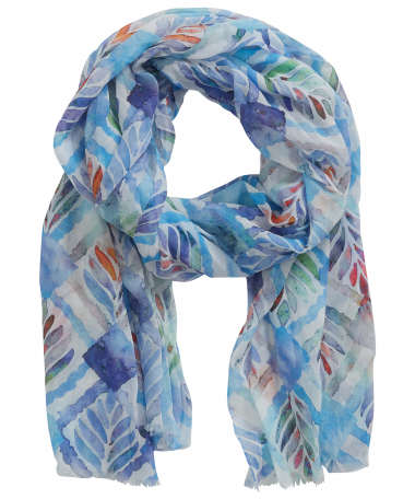 sjaal multicolor bladerprint