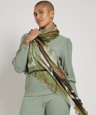 sjaal multi marmer print
