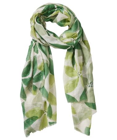 sjaal met bloemenprint en glitter