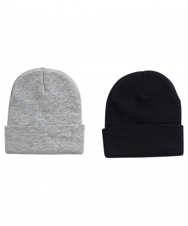 2-pack fijngebreide beanie muts