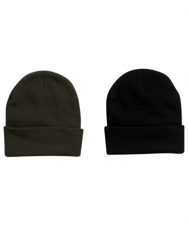 2-pack fijngebreide beanie muts