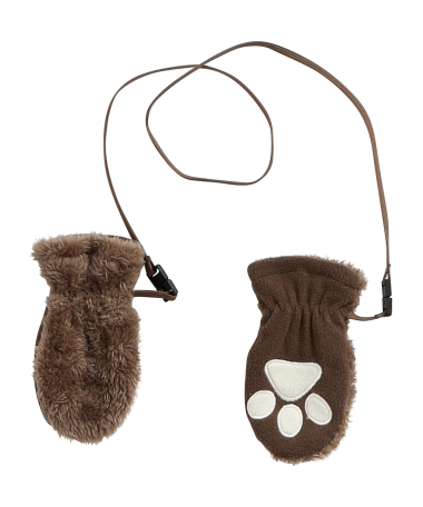 teddy fleece wanten met koord