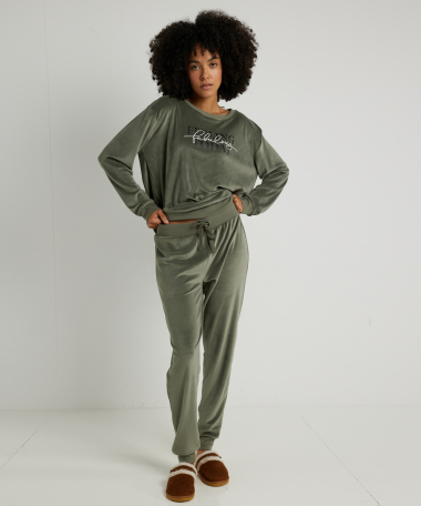 pyjama set groen velours