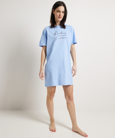 gs1 data protected company 4069787000005 Dames Bigshirts, set van 2, ronde hals/V-hals, Nightgown, fuchsia roze, 54, Fuchsia pink., 54