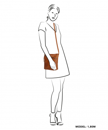 Bruine lederlook crossbody